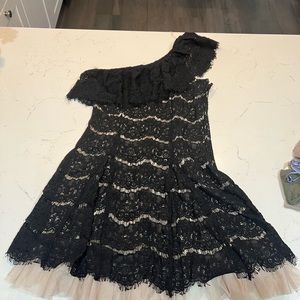 Black one shoulder cocktail dress